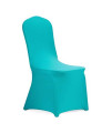 Peomeise Stretch Spandex Chair Cover For Wedding Party Dining Banquet Event (Turquoise, 12)