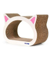 Pet Cushion Pet Bed 2 in 1 Large Ox-Eyed Cathead Corrugated Paper Cat Scratch Board Cat Grinding Claw Toy with Bell