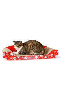 Pet Cushion Pet Bed CP-016 Celebration Sofa Corrugated Paper Cat Scratch Board Grinding Claw Toy, Size: 60.5x28.2x14cm