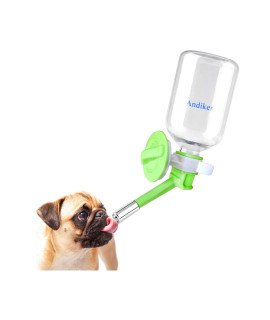 Andiker No-Drip Dog Water Dispenser Bottle-Dog Kennel Cage Water Dispenser Water Drinker Kettle For Pets Can Be Raised And Lowered Drinking Water Feeding Cage Water Bottle For Dogs (Green)