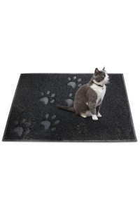 ANDALUS cat Litter Mat - Kitty Litter Trapping Mat for Litter Boxes - Kitty Litter Mat to Trap Mess, Scatter control - Washable Indoor Pet Rug and carpet - Black, Extra Large (35 x 23)