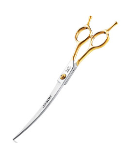 Jason 75 Curved Dog Grooming Scissors, Cats Grooming Shears Pets Trimming Kit For Right Handed Groomers, Sharp, Comfortable, Light-Weight Shear