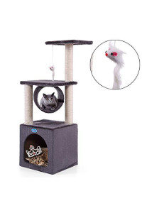 BWM.Co 36" H Modern Multifunctional 3-Tier Cat Tree Tower House w/Condo -Play Tunnel and Toy