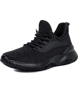 Akk Black Shoes Women Tennis Running Work Shoes Slip On Memory Foam Walking Sneakers Comfortable Black Size 10