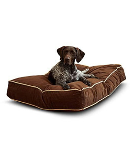 Happy Hounds Buster Medium (42 x 30 in.) Chocolate Rectangle Pillow Style Dog Bed