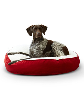 Happy Hounds Scout Medium (36 x 36 in.) Red Deluxe Round Pillow Style Dog Bed
