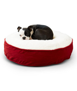 Happy Hounds Scout Extra Small (24 x 24 in.) Red Deluxe Round Pillow Style Dog Bed