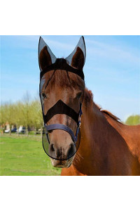 Horse Fly Mask, a Flying Mask Selected by Professionals, a Fly Mask with Ears to Protect The Horse's Ears and Face from Being Bitten(L)