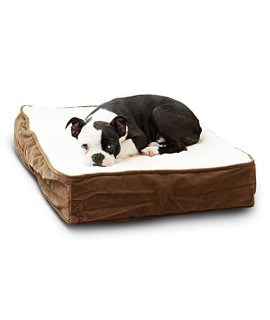 Happy Hounds Oscar Orthopedic Extra Small (24 x 18 in.) Mocha Rectangle Pillow Style Dog Bed