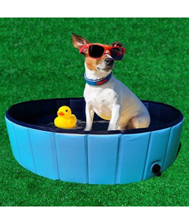 Boddenly Foldable Dog Kiddie Pool, Portable Dog Pools for Large/Small Dog, Collapsible Large Dog Pet Pools for Dogs Kids Bathing Pool