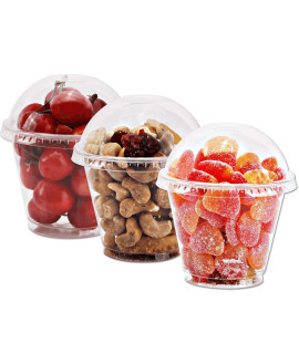 Aatriet 9 oz clear Plastic cups with Lids (NO HOLE), 30 Sets Fruit cups with Lids for Party, Disposable Parfait cups with Dome Lids, Dessert cups for Pudding, cake, Ice cream, cupcake, Snacks