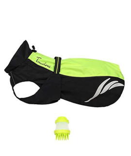 Premium Dog Jacket -+FreeGift Set: Waterproof Windproof Dog Clothes Comfort Dog Vest Reflective Safety Vest Perfect for Outdoor Activity(1.S/S/FSeasons 2.Winter) (11.8Inch/30cm, S/S/F-NeonGreen+Black)