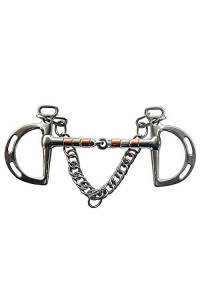 HABADOG Stainless Steel Horse Bit Kimberwicke Bit Solid Jointed Mouth with Hook and Binocular Chain Horse Equipment (Color : 135mm)