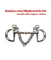 HABADOG Stainless Steel Horse Bit Kimberwicke Bit Solid Jointed Mouth with Hook and Binocular Chain Horse Equipment (Color : 135mm)