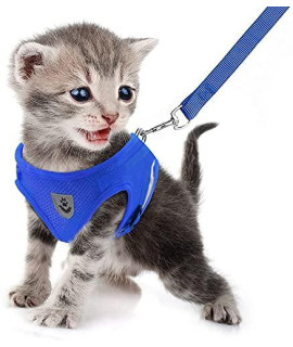 FEimaX Cat Harness and Leash Set No Pull Adjustable Pet Harnesses with Reflective Strips, Escape Proof Kitten Step-in Vest Fit Small Medium and Large Dogs Cats Rabbits
