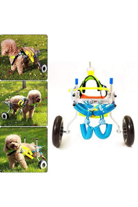 SONGTING tarpaulin Pet Wheelchair Cart, Adjustable Dog Assisted Walk Car Disabled Pet Hind Leg Exercise Car for Small Dog Cat Hind Legs Rehabilitation