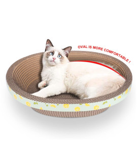 Oval cardboard cat Scratcher Bed Scratch Pad Nest corrugated Scratching Board House, Training Toy for Furniture Protection (173)