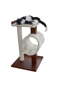 Modern Cat Activity Tree Scratching Post Brown Carpet MDF Rope