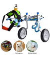 SONGTING tarpaulin Dog Wheelchair Two Wheels Adjustable Pet Wheelchair Light Weight Easy Assemble Dog Cart Hind Legs Rehabilitation for Small Dog Puppy Cat