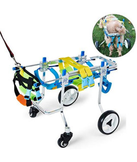 SONGTING tarpaulin Adjustable Dog Wheelchair, 4 Sizes for Hind Legs Rehabilitation, for Dogs Weight 8.8 to 77 Lbs, Wheelchair for Back Legs