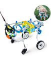 SONGTING tarpaulin Adjustable Dog Wheelchair, 4 Sizes for Hind Legs Rehabilitation, for Dogs Weight 8.8 to 77 Lbs, Wheelchair for Back Legs