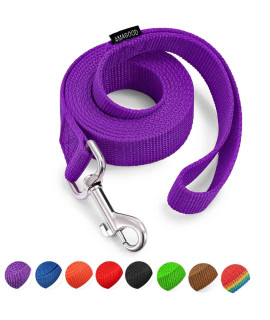 AMAGOOD 6 FT Puppy/Dog Leash, Strong and Durable Traditional Style Leash with Easy to Use Collar Hook,Dog Lead Great for Small and Medium and Large Dog (1 in x 6 ft(Pack of 1), Purple)