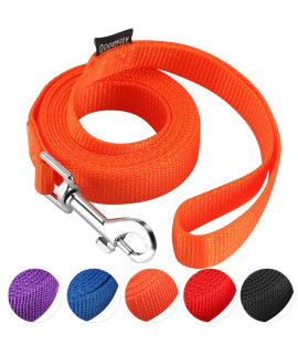 AMAgOOD 6 FT PuppyDog Leash, Strong and Durable Traditional Style Leash with Easy to Use collar Hook,Dog Lead great for Small and Medium and Large Dog (34 in x 6 ft(Pack of 1), Orange)