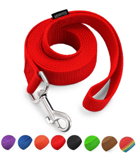 AMAGOOD 6 FT Puppy/Dog Leash, Strong and Durable Traditional Style Leash with Easy to Use Collar Hook,Dog Lead Great for Small and Medium and Large Dog (1 in x 6 ft(Pack of 1), Red)