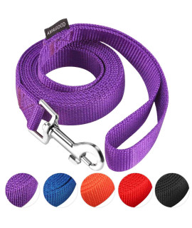 AMAGOOD 6 FT Puppy/Dog Leash, Strong and Durable Traditional Style Leash with Easy to Use Collar Hook,Dog Lead Great for Small and Medium and Large Dog (3/4 in x 6 ft(Pack of 1), Purple)