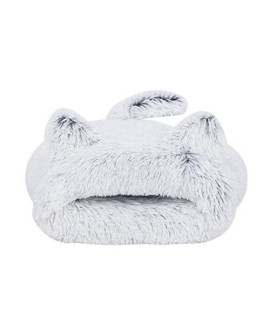 Petneer Cat Bed, Round Semi-Enclosed Cat Nest, Machine Wash Pet Nest, Soft and Comfortable Cat Sleeping Bag Room for All Seasons