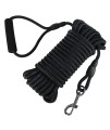 Vivifying Long Dog Leash, 20ft Floating Dog Training Leash for Outside and Yard, Durable Long Line Lead with Soft Handle for camping, Hiking, Swimming, Beach and Lake (Black)