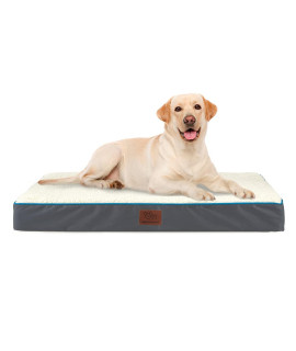 SunStyle Home Orthopedic Foam Dog Bed for Large & X-Large Dogs Up to 100lbs with Waterproof Removable Cover, Mattress Pet Mat Bed for Dogs & Cats - Orthopedic Egg Crate Foam Platform, Grey