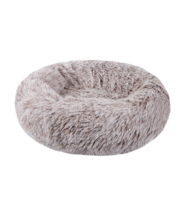ZEJEUER Cat Bed, Small Dog Bed, Round Donut Washable Plush Fluffy Faux Fur Soft Cushion Beds for Indoor Pets