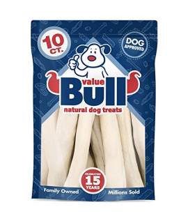 ValueBull USA Retriever Rolls, Premium Thick Cut Rawhide, Jumbo 8 Inch, 10 Count - USA Wholegrain Beef, One-Piece, Easy Digestion, High Protein