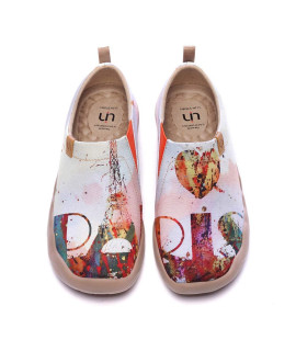 Uin Womens Fashion Sneakers Lightweight Slip Ons Walking Casual Art Painted Travel Holiday Shoes Eiffel For You (40)
