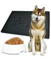 gosmol Dog Food Mat 24 x 16 inch, 05 inch Raised Edge Waterproof Pet Dog Food Tray, Washable Dog Bowl Mat, Nonslip Pet Dog Feeding Mat, Silicone Dog Placemat for Floors
