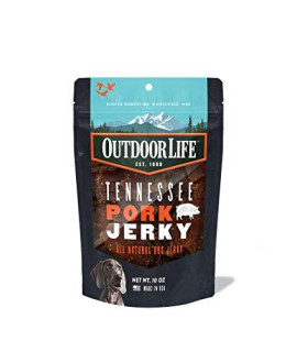 Outdoor Life Gourmet Tennessee Jerky Dog Treats - 100% Real Pork, Full of Flavor, Great Source of Protein - 10oz Bag