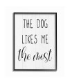 Stupell Industries The Dog Likes Me Most Minimal Rustic Pet Design, Designed by Daphne Polselli Wall Art, 16 x 20, Black Framed