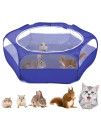 VavoPaw Small Animals Playpen, Waterproof Breathable Indoor Pet cage Tent with Zipper cover, Portable Outdoor Exercise Yard Fence for Kitten Hamster Bunny Squirrel guinea Pig Hedgehog, Dark Blue