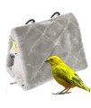Winter Warm Bird Nest House Shed Hut Hanging Hammock Finch Cage Plush Fluffy Birds Hut Hideaway for Hamster Parrot Macaw Budgies Eclectus Parakeet Cockatiels Cockatoo Lovebird (L, Grey)