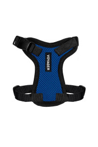 Voyager Step-in Lock Pet Harness - All Weather Mesh, Adjustable Step in Harness for Cats and Dogs by Best Pet Supplies - Royal Blue/Black Trim, XXS