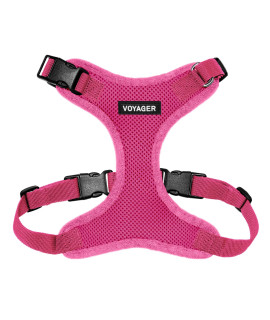 Voyager Step-in Lock Pet Harness - All Weather Mesh, Adjustable Step in Harness for Cats and Dogs by Best Pet Supplies - Fuchsia, M