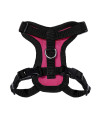 Voyager Step-in Lock Pet Harness - All Weather Mesh, Adjustable Step in Harness for Cats and Dogs by Best Pet Supplies - Fuchsia/Black Trim, XXXS