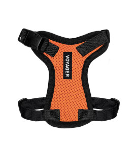 Voyager Step-in Lock Pet Harness - All Weather Mesh, Adjustable Step in Harness for Cats and Dogs by Best Pet Supplies - Orange/Black Trim, XXS
