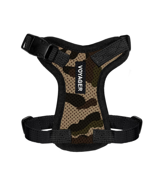 Voyager Step-in Lock Pet Harness - All Weather Mesh, Adjustable Step in Harness for Cats and Dogs by Best Pet Supplies - Army/Black Trim, XXXS