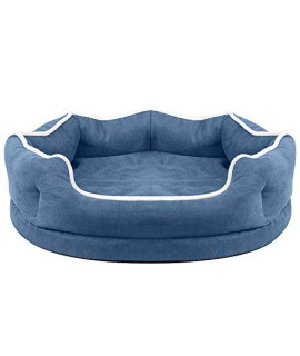 KBSN Pet Bed, Fluffy Soft Plush Round Cat and Dog Bed, High Resilience Without Deformation Breathable and Warm, Bedding Suitable for Small and Medium Pets,Blue,L