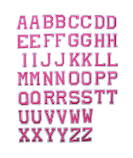 JcARP 52Pcs Pink Alphabet A to Z Patches, Iron on Sew on Letters for clothing, Hats, Shoes, Backpacks, Handbags, Jeans, Jackets etc