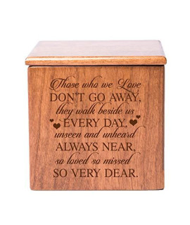 Lifesong Milestones Custom Wooden Cremation Urn Box for Dog, Cat,Pet Ashes Loss Of Pet Those Who We Love 3 3.5x3.5x3x3.75 Small Memorial Keepsake Box holds 18 cu.in