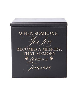 Lifesong Milestones Custom Wooden Cremation Urn Box for Dog, Cat,Pet Ashes Loss Of Pet Those When Someone You Love 3.5x3.5x3x3.75 Small Memorial Keepsake Box holds 18 cu.in
