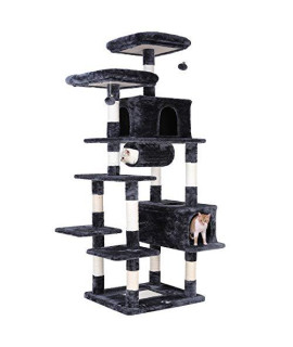 LAZY BUDDY 80" Multi-Level Cat Tree XXL Play House Climber Activity Center Tower Stand Furniture, W/Scratching Post, Jingling Ball,Condo,Tunnel and Anti-Dump Device for Kitten, Large Cat